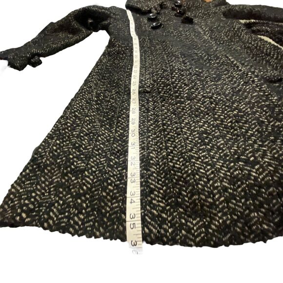 Zara Rare Women Winter Jacket Coat Double Breast Vintage y2k Black Beige Small - Picture 15 of 16